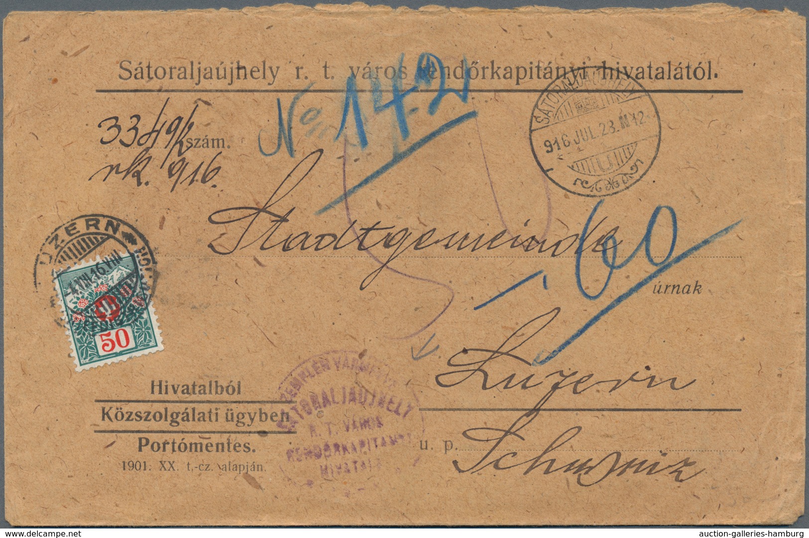 Europa: 1921/1946, 12 Covers And Cards With Postage Due Stamps Or Markings From Hungary, Switzerland - Sonstige - Europa