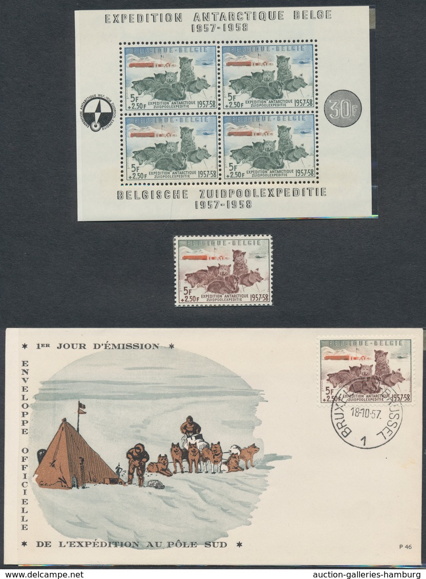 Belgien: 1957/1986 (ca.), Collection On Blanc Pages MNH, Many Sets Additionally In Pairs Or Blocks O - Cartas & Documentos