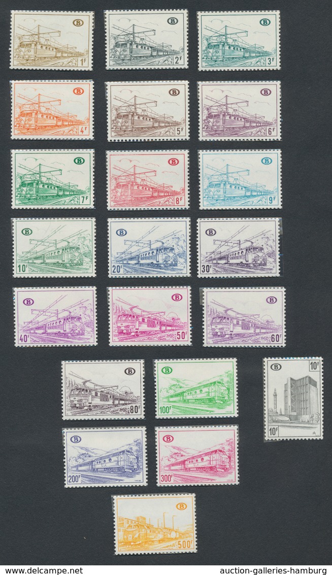 Belgien: 1957/1986 (ca.), Collection On Blanc Pages MNH, Many Sets Additionally In Pairs Or Blocks O - Brieven En Documenten