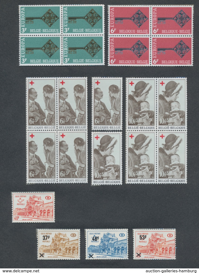 Belgien: 1957/1986 (ca.), Collection On Blanc Pages MNH, Many Sets Additionally In Pairs Or Blocks O - Brieven En Documenten