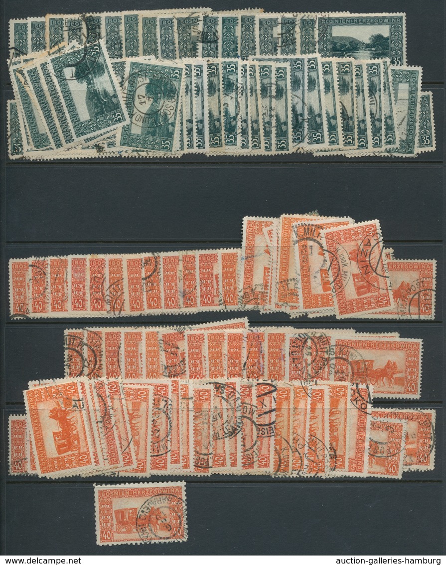 Bosnien und Herzegowina (Österreich 1879/1918): 1879-1918, massive hoard stock of duplicates from Bo