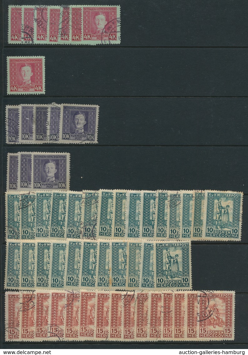 Bosnien und Herzegowina (Österreich 1879/1918): 1879-1918, massive hoard stock of duplicates from Bo
