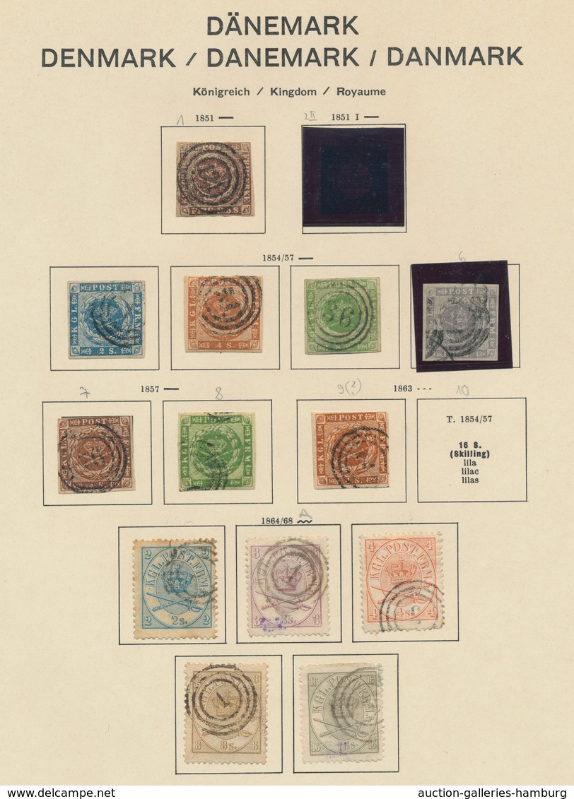 Dänemark: 1851-1979, Appealing Cancelled Collection Denmark Including Service And Postage Due Stamp - Briefe U. Dokumente