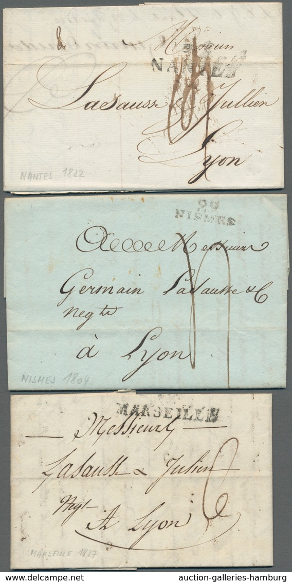 Frankreich - Vorphilatelie: 1696-1860, interessante Sammlung von etwa 110 Vorphilabriefen in einem A