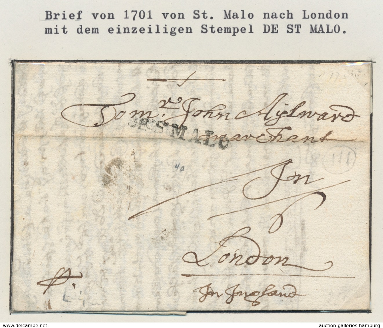 Frankreich - Vorphilatelie: 1696-1860, interessante Sammlung von etwa 110 Vorphilabriefen in einem A