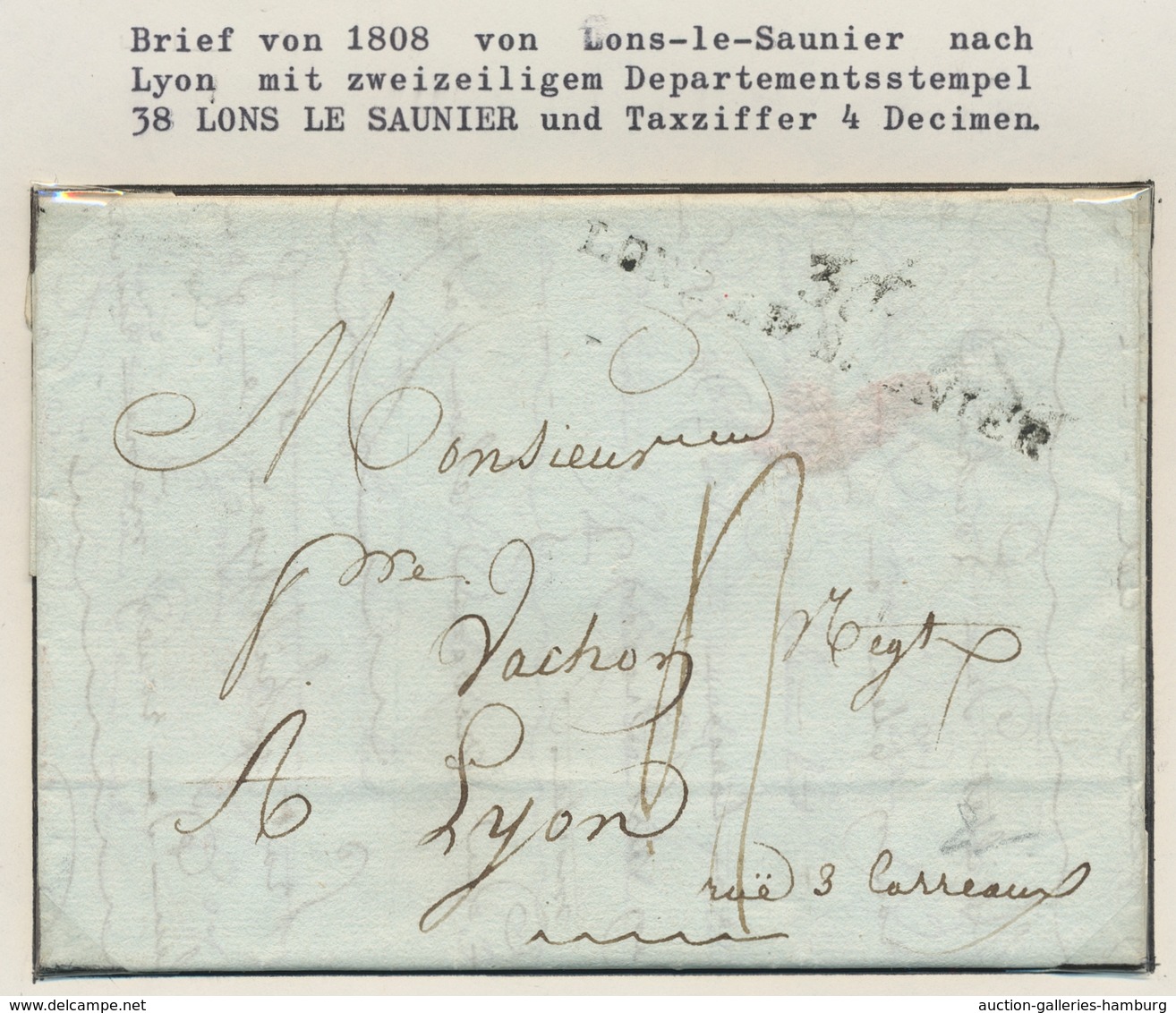 Frankreich - Vorphilatelie: 1696-1860, interessante Sammlung von etwa 110 Vorphilabriefen in einem A