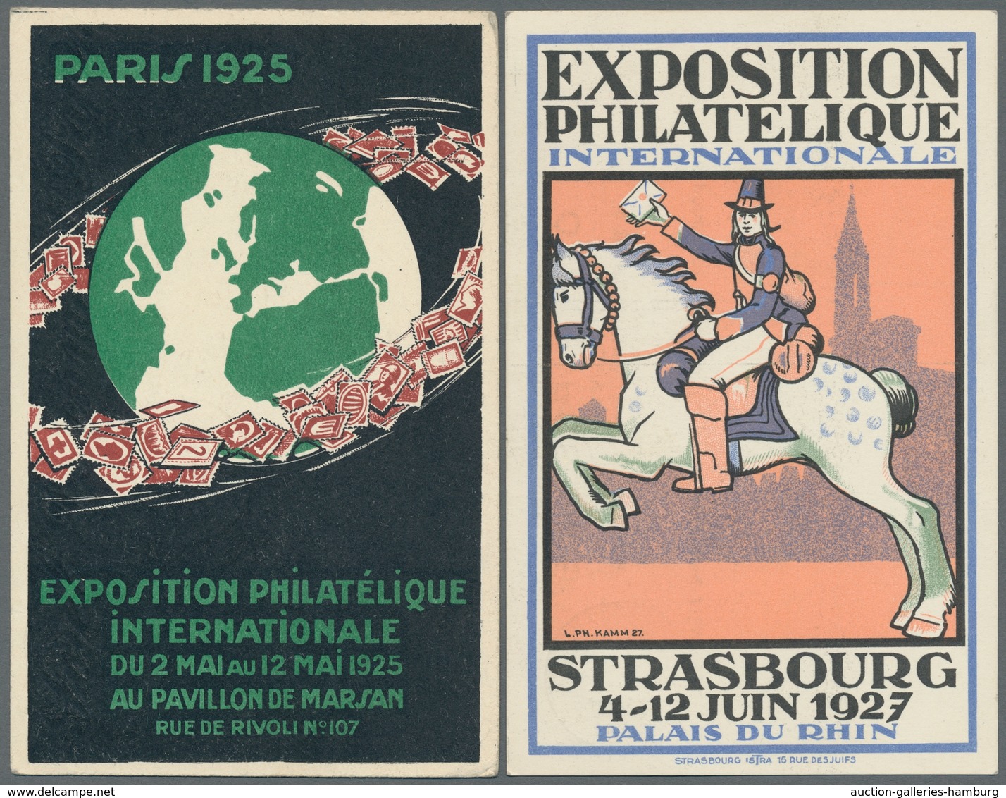 Frankreich: 1925-1947, Partie von 28 Belegen mit Stempeln von verschiedenen Briefmarkenausstellungen
