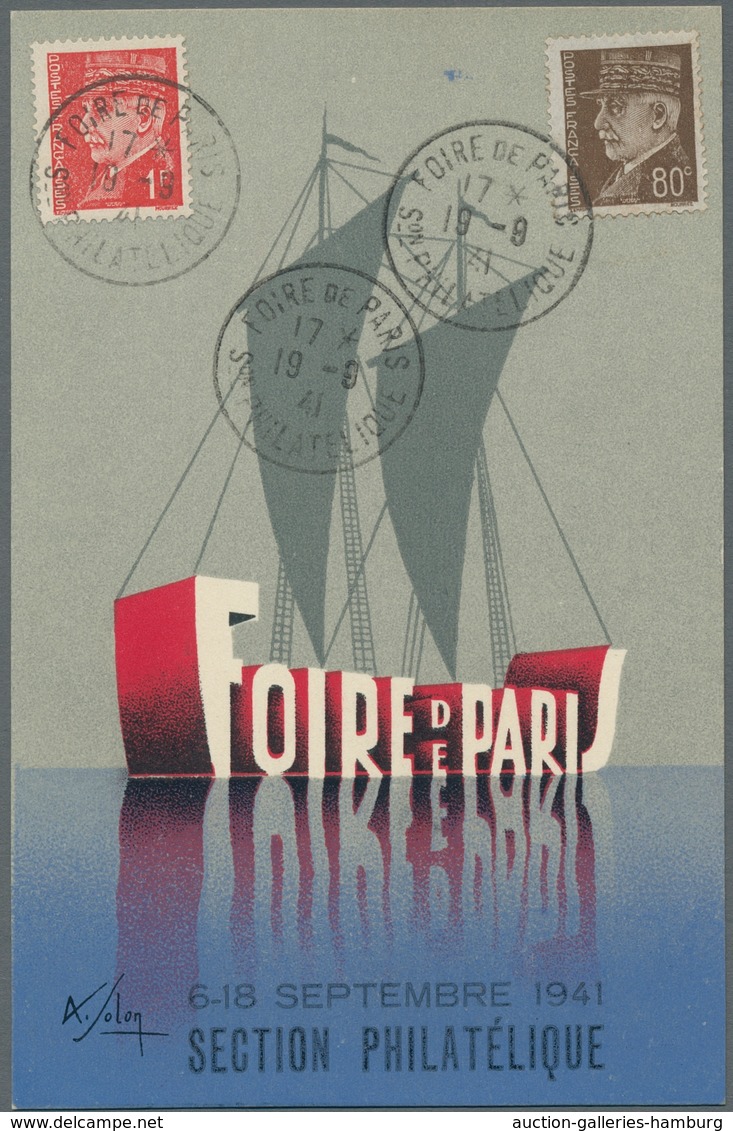 Frankreich: 1925-1947, Partie von 28 Belegen mit Stempeln von verschiedenen Briefmarkenausstellungen