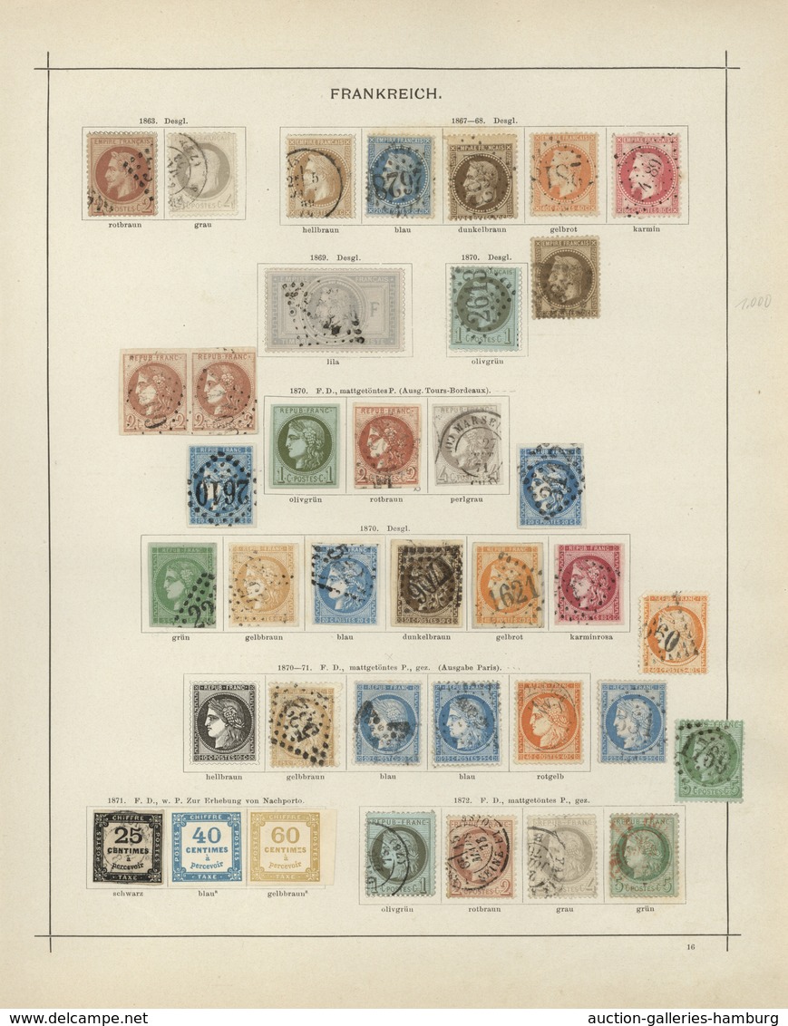 Frankreich: 1849-1890, Bis Auf Die „Vermillion“ In Der Markenklassik Vollständig Komplette Prachtsam - Other & Unclassified