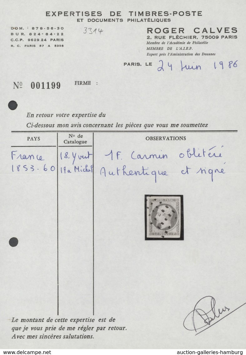 Frankreich: 1849-1890, bis auf die „Vermillion“ in der Markenklassik vollständig komplette Prachtsam