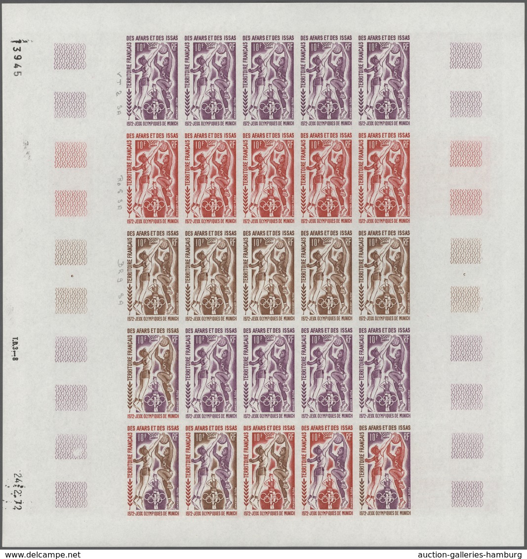 Frankreich: 1961/1979, France And Area, IMPERFORATE COLOUR PROOFS, MNH Assortment Of 33 Complete She - Other & Unclassified