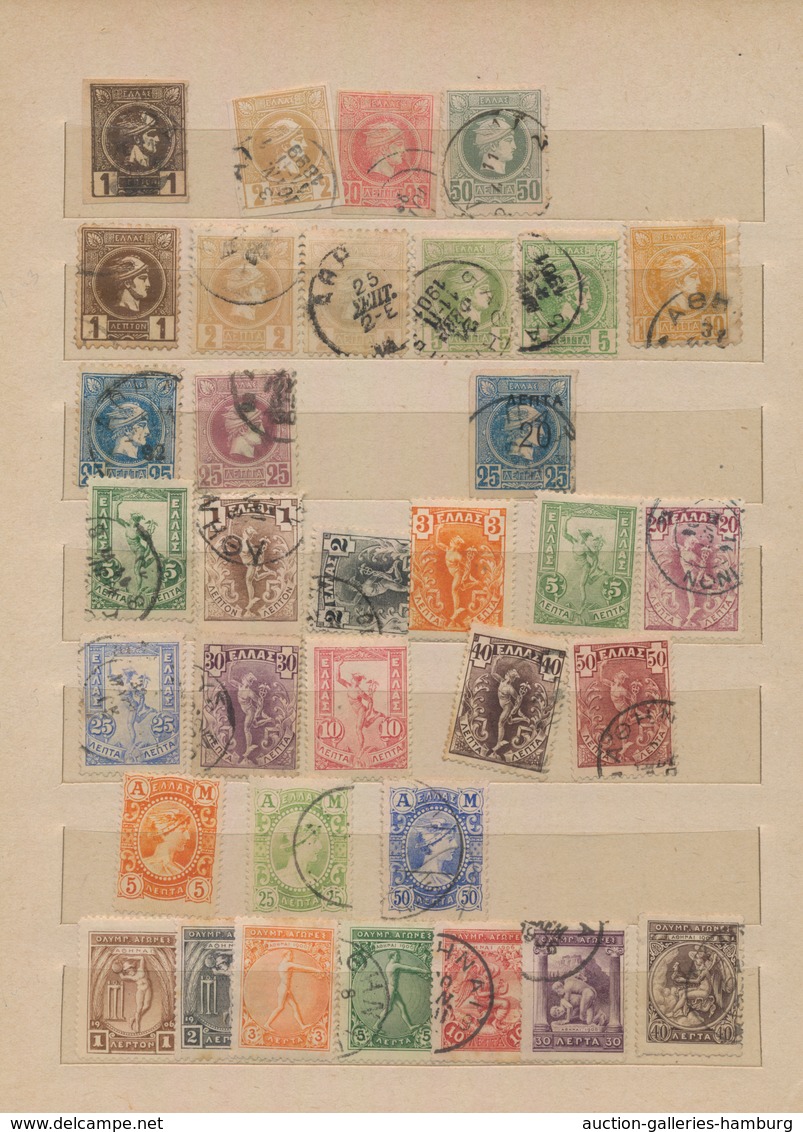 Griechenland: 1860 - 1970 (ca). Album 545 (ca) stamps from old to modern, with duplicates. Also one