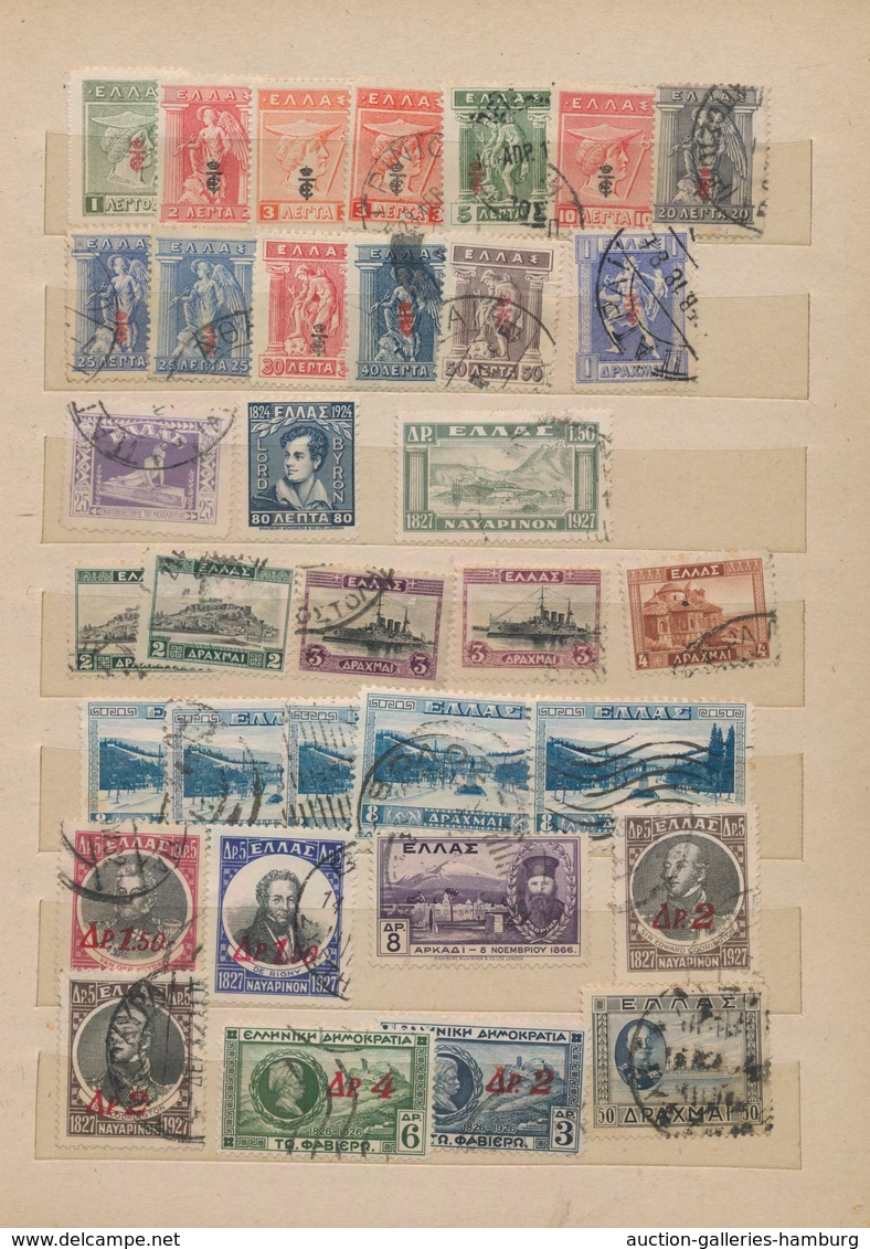 Griechenland: 1860 - 1970 (ca). Album 545 (ca) stamps from old to modern, with duplicates. Also one