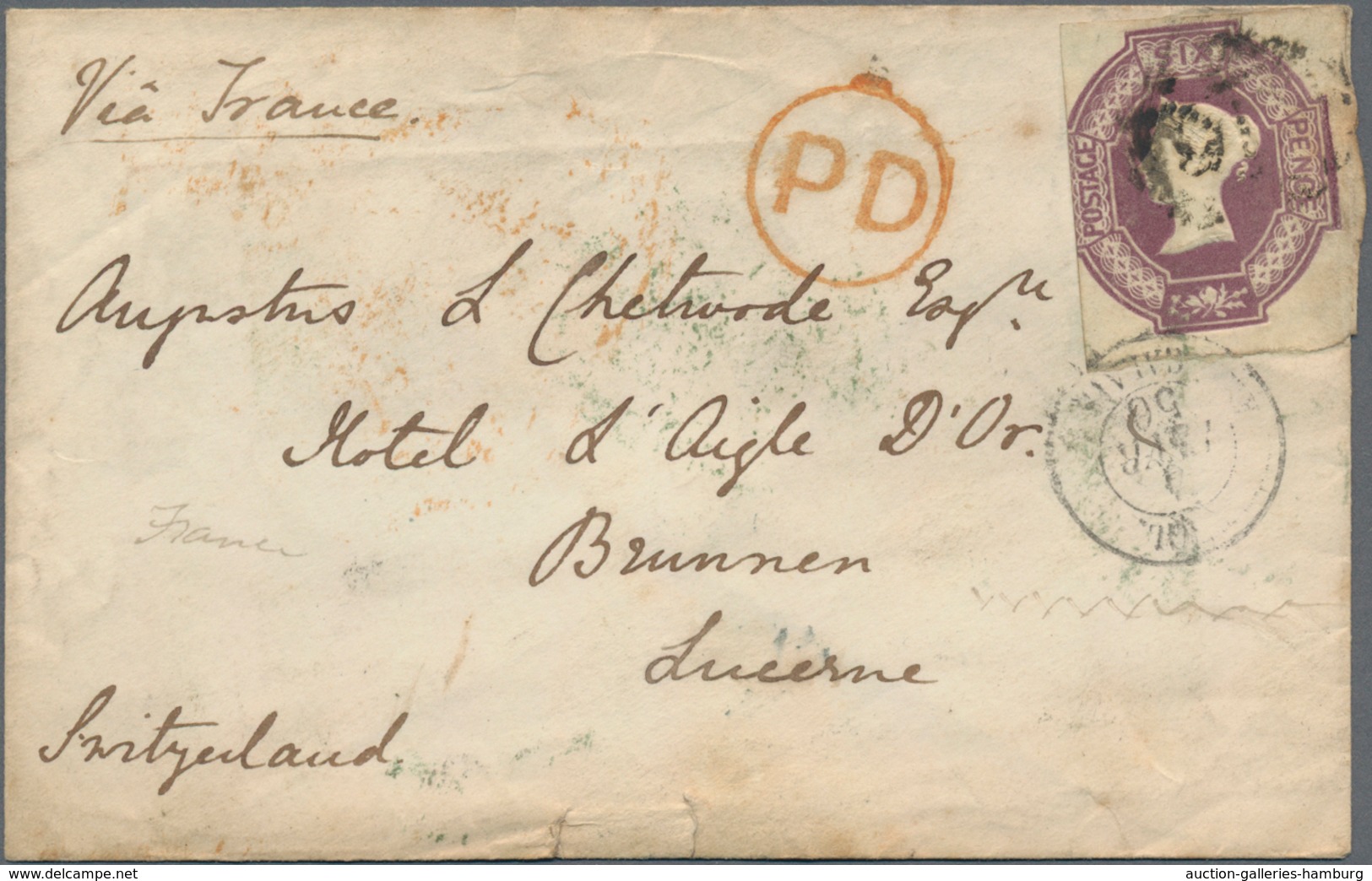 Großbritannien: 1845/1856, "Postal Rates And Routes Great Britain To Switzerland": 8 Letters Mostly - Briefe U. Dokumente