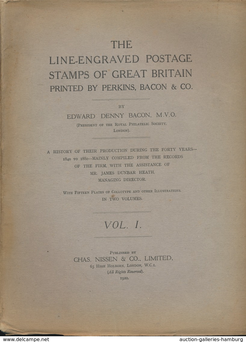 Großbritannien: (1840-1880). The Line-Engraved Postage Stamps Of Great Britain Printed By Perkins Ba - Briefe U. Dokumente