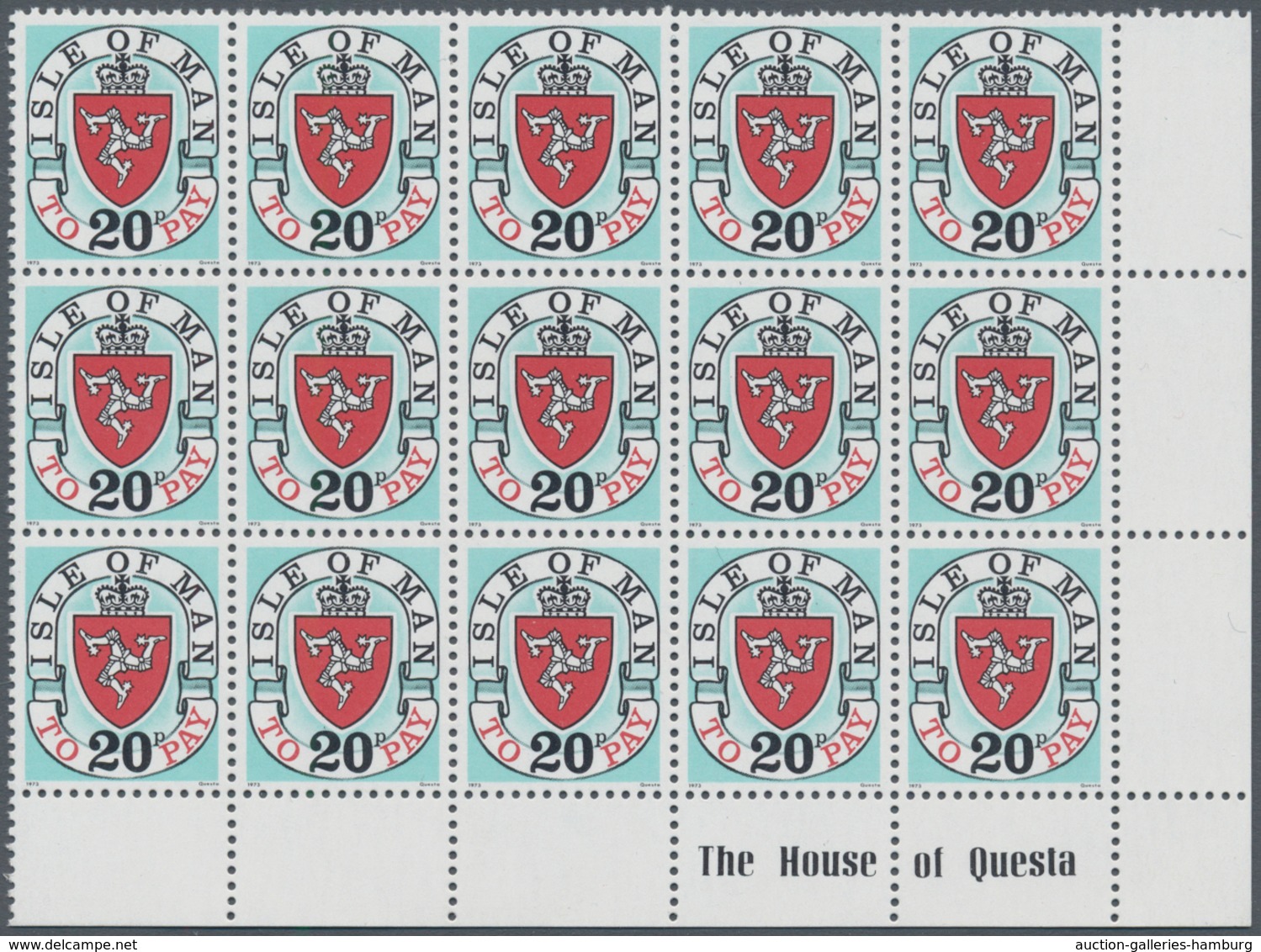 Großbritannien - Isle Of Man - Portomarken: 1973, Coat Of Arms Postage Dues With Imprint '1973' (1st - Man (Insel)