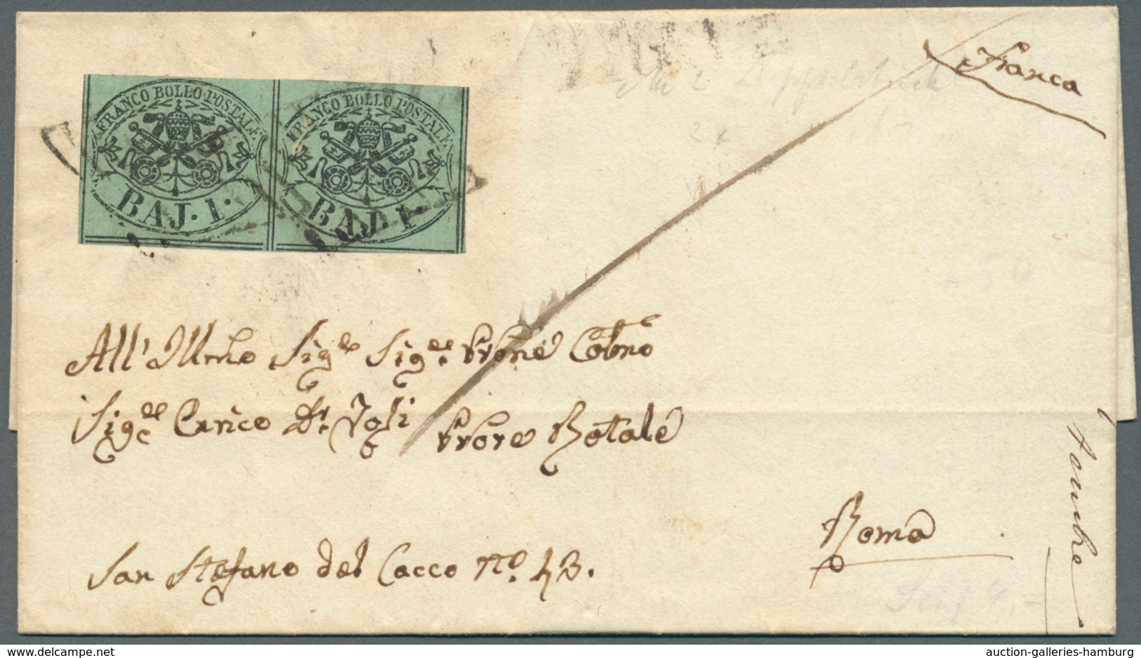 Altitalien: 1786-1867, Group Of Twenty Lettersheets (seven Bearing Papal State Adhesives And 13 Stam - Sammlungen