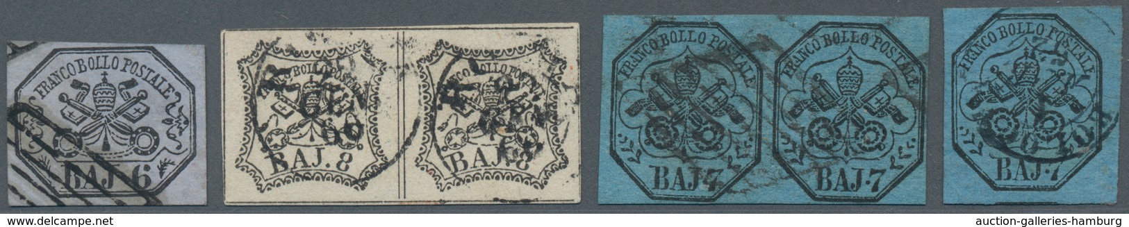 Italien - Altitalienische Staaten: Kirchenstaat: 1852-1862, Small Assembling Of 50 Used Stamps And T - Kirchenstaaten