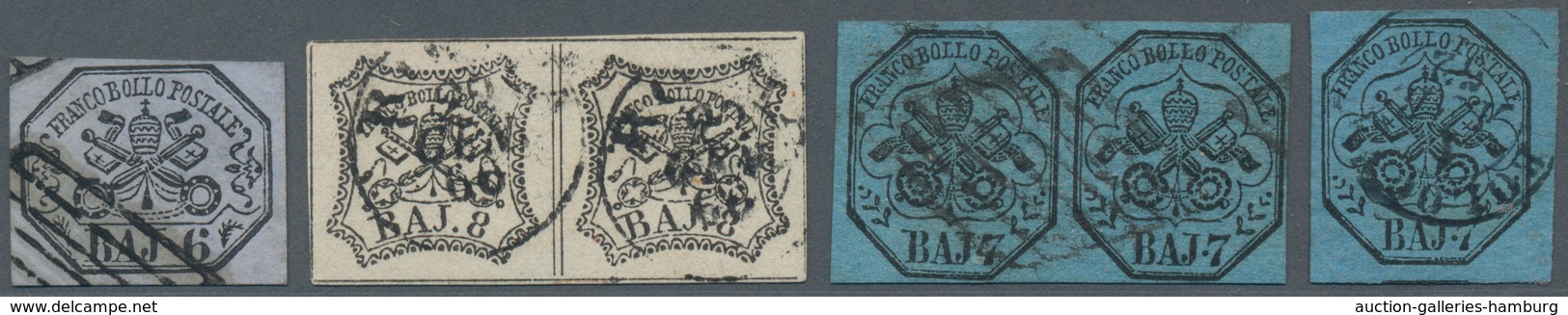 Italien - Altitalienische Staaten: Kirchenstaat: 1852-1862, Small Assembling Of 50 Used Stamps And T - Etats Pontificaux