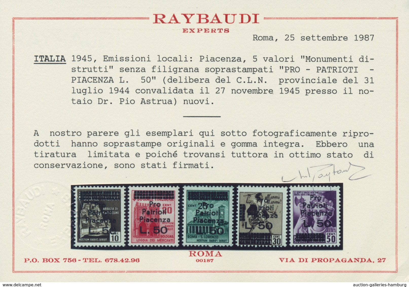 Italien: 1944-45, 2REP. SOC. ITALIANA ISSUES" assembling of high value stamps and blocks, Air mail i