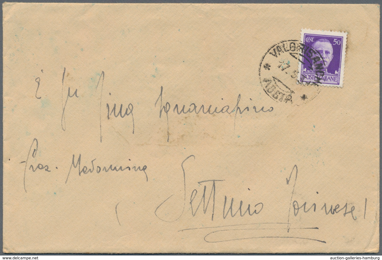 Italien - Lokalausgaben 1944/45 - Aosta: 1939/1940, Lot Of 57 Covers Used In The Aosta Valley (Valle - Ortsausgaben/Autonome A.