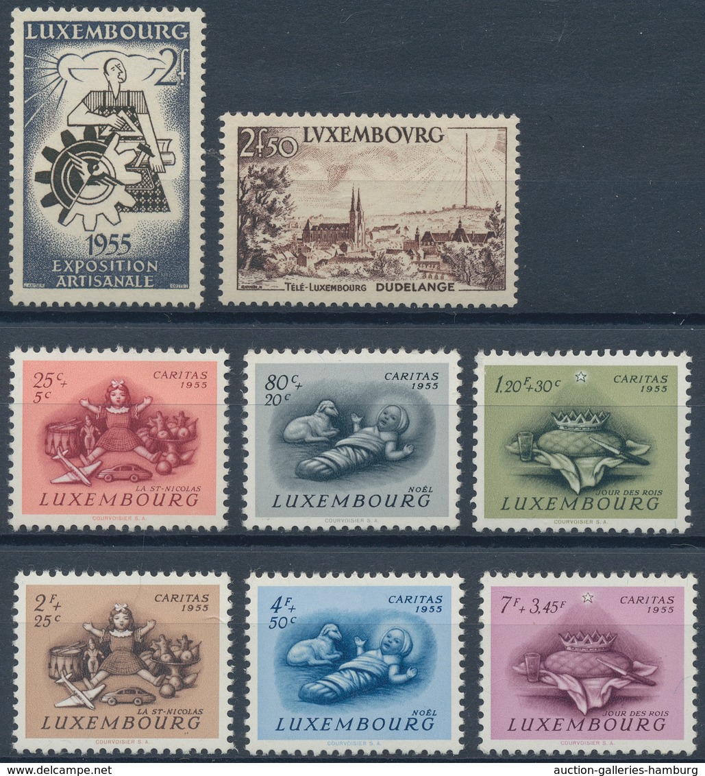 Luxemburg: 1955, Complete Sets Per 200, Mostly Mint Never Hinged And Fine, A Few A Bit Toned, Gum Cr - Sonstige & Ohne Zuordnung