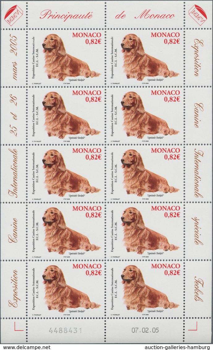 Monaco: 2005, 0.82 € Sausage Dog, 770 Complete Sheets With 7.700 Stamps Mint Never Hinged. Michel No - Otros & Sin Clasificación