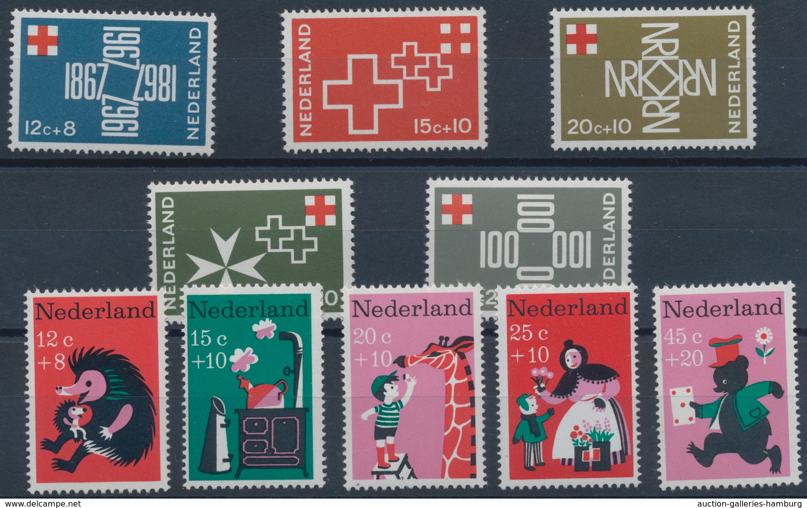 Niederlande: 1967, Sets Without The Souvenir Sheets Per 375 MNH. Every Year Set Is Separately Sorted - Autres & Non Classés