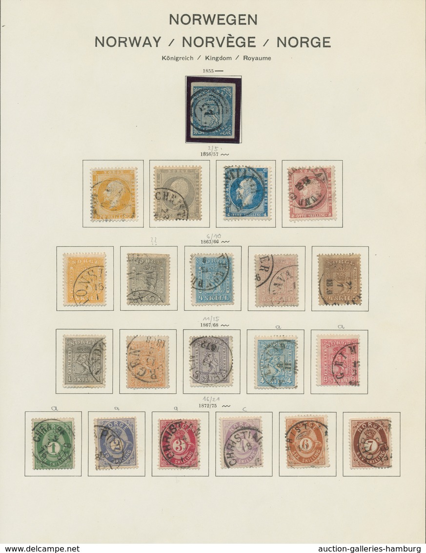 Norwegen: 1855-1976, Over Large Stretches Complete, Mostly Cancelled Collection Norway With A Nice C - Usados