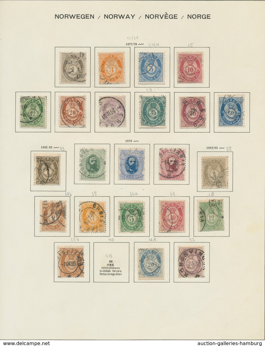 Norwegen: 1855-1976, Over Large Stretches Complete, Mostly Cancelled Collection Norway With A Nice C - Usados