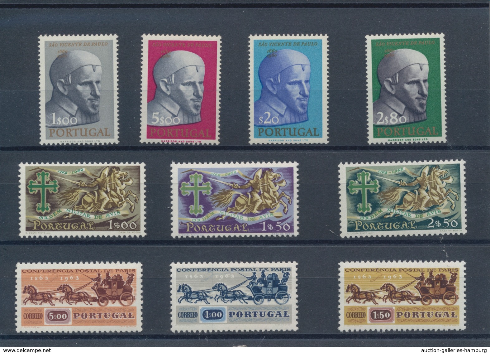 Portugal: 1963/1965, Sets Per 250 MNH. Every Year Set Is Separately Sorted On Small Stockcards. We C - Autres & Non Classés