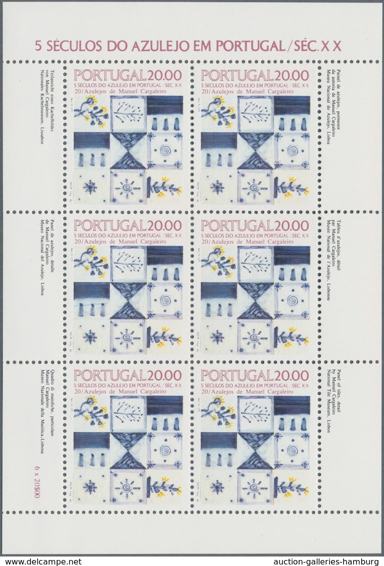 Portugal: 1980/1985, stock of souvenir sheets and sheetlets (of the "azujelo" issues), mint never hi