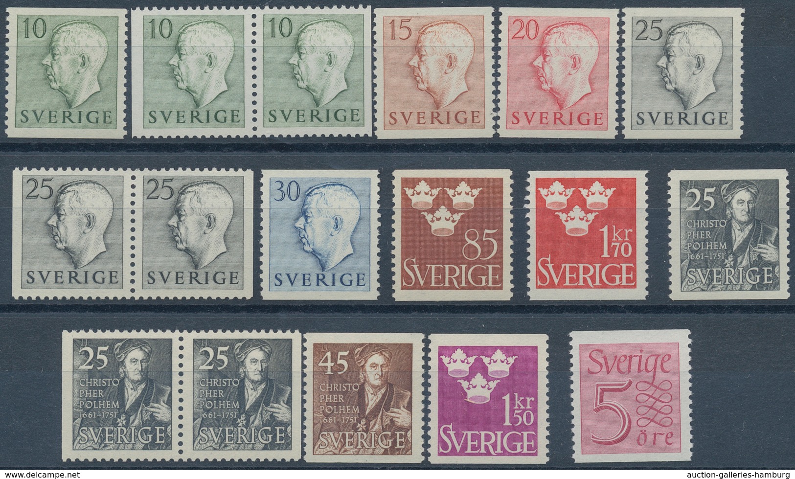 Schweden: 1951, Complete Year Sets Per 200 MNH, Michel 2720,- € - Sonstige & Ohne Zuordnung