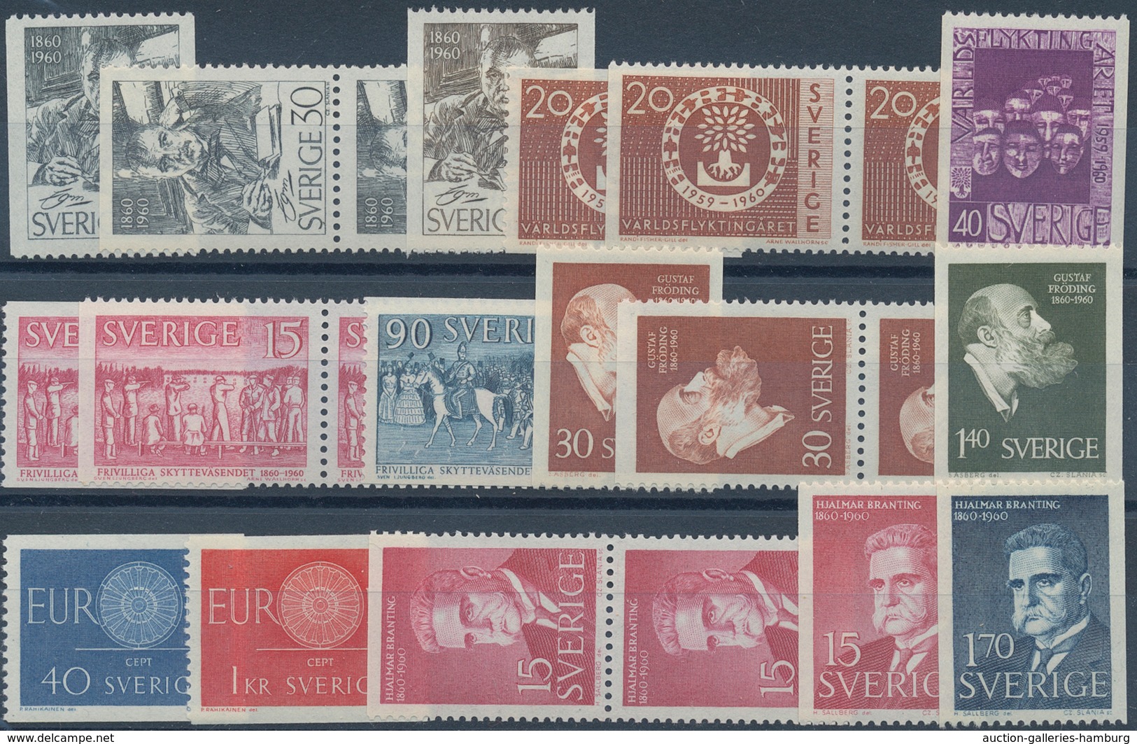 Schweden: 1960/1969, Mostly Complete Year Sets Mint Never Hinged, A Few Perforation Versions Of Defi - Sonstige & Ohne Zuordnung