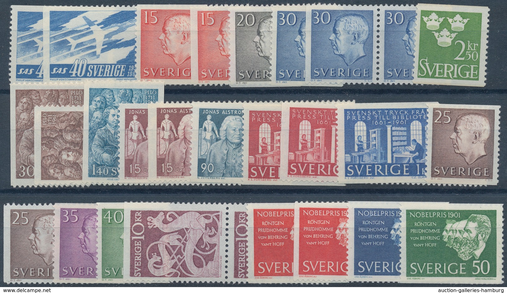 Schweden: 1960/1969, Mostly Complete Year Sets Mint Never Hinged, A Few Perforation Versions Of Defi - Other & Unclassified
