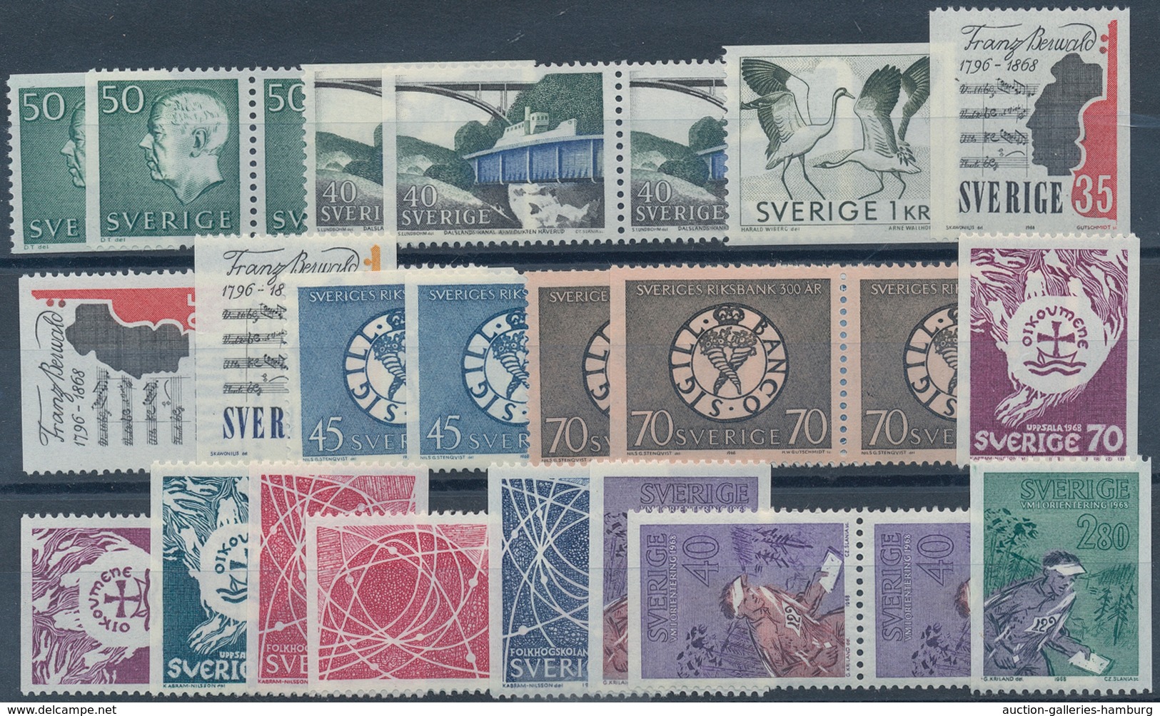 Schweden: 1960/1969, Mostly Complete Year Sets Mint Never Hinged, A Few Perforation Versions Of Defi - Other & Unclassified