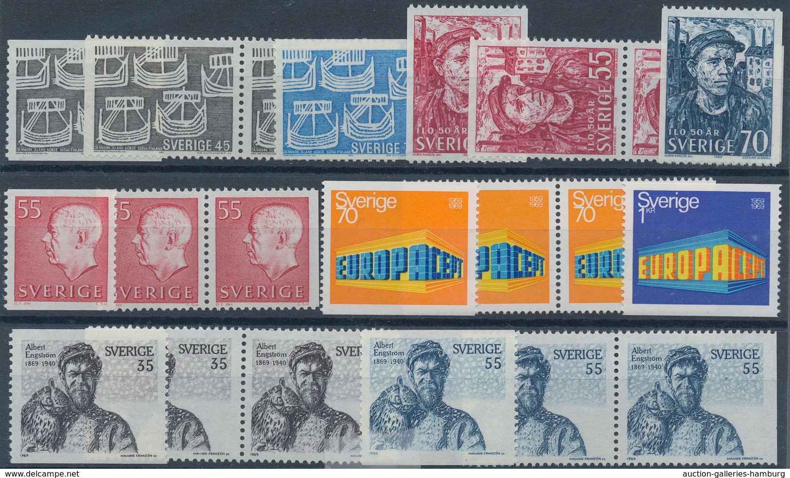 Schweden: 1960/1969, Mostly Complete Year Sets Mint Never Hinged, A Few Perforation Versions Of Defi - Autres & Non Classés