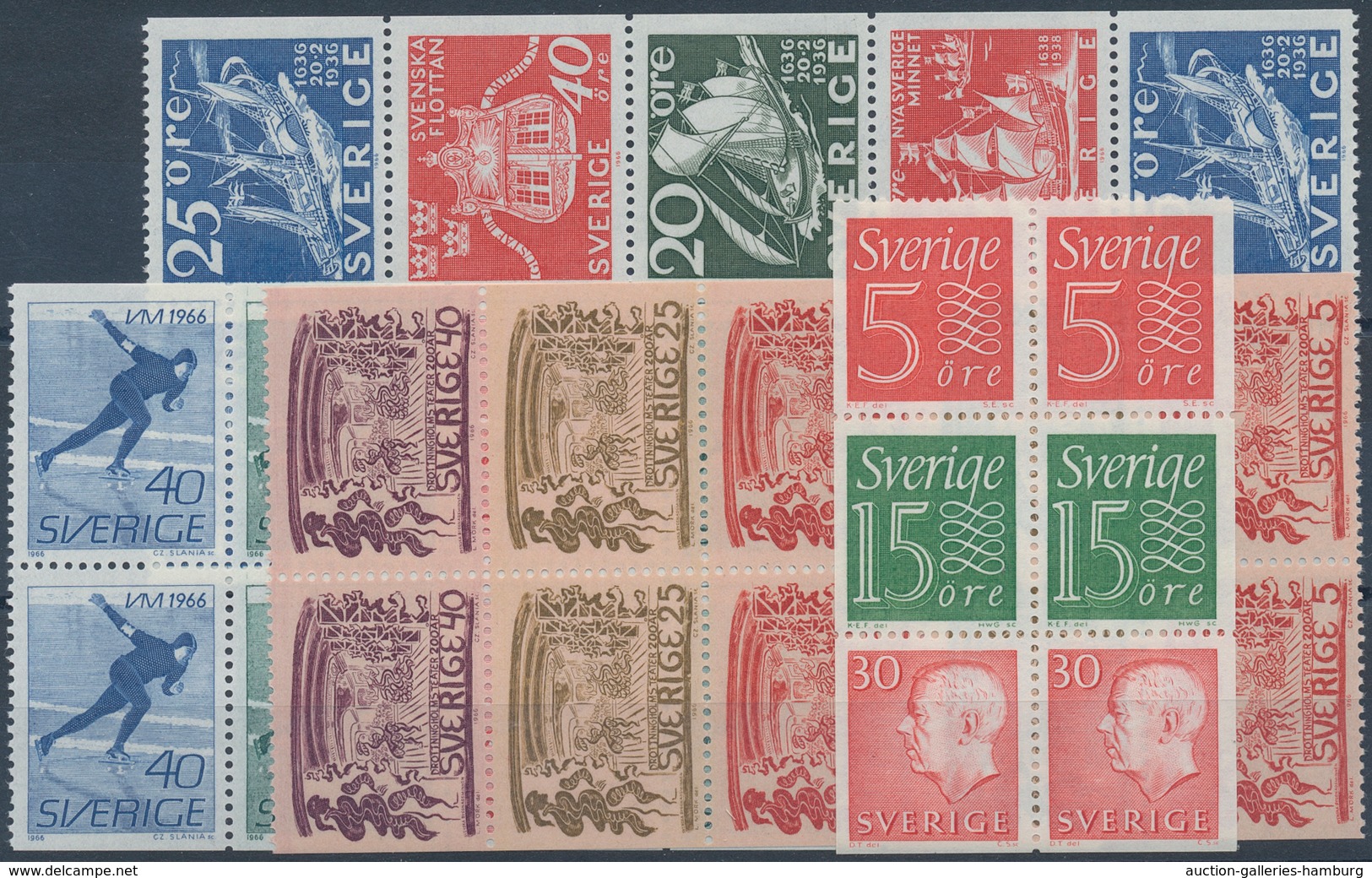 Schweden: 1960/1969, mostly complete year sets mint never hinged, a few perforation versions of defi