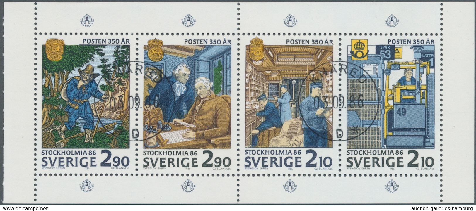 Schweden: 1986, International Stamp Exhibition STOCKHOLMIA (350 Years Swedish Post) Set In A Lot Wit - Andere & Zonder Classificatie