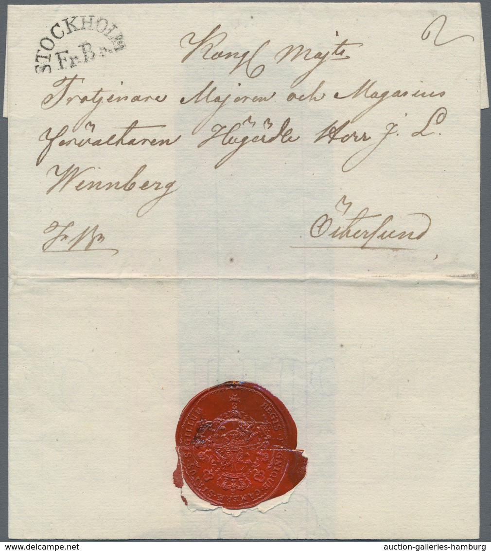 Schweden: 1830/1865, Four Pre Philatelic Respective Stampless Folded Letter Sheets As Well As One St - Otros & Sin Clasificación