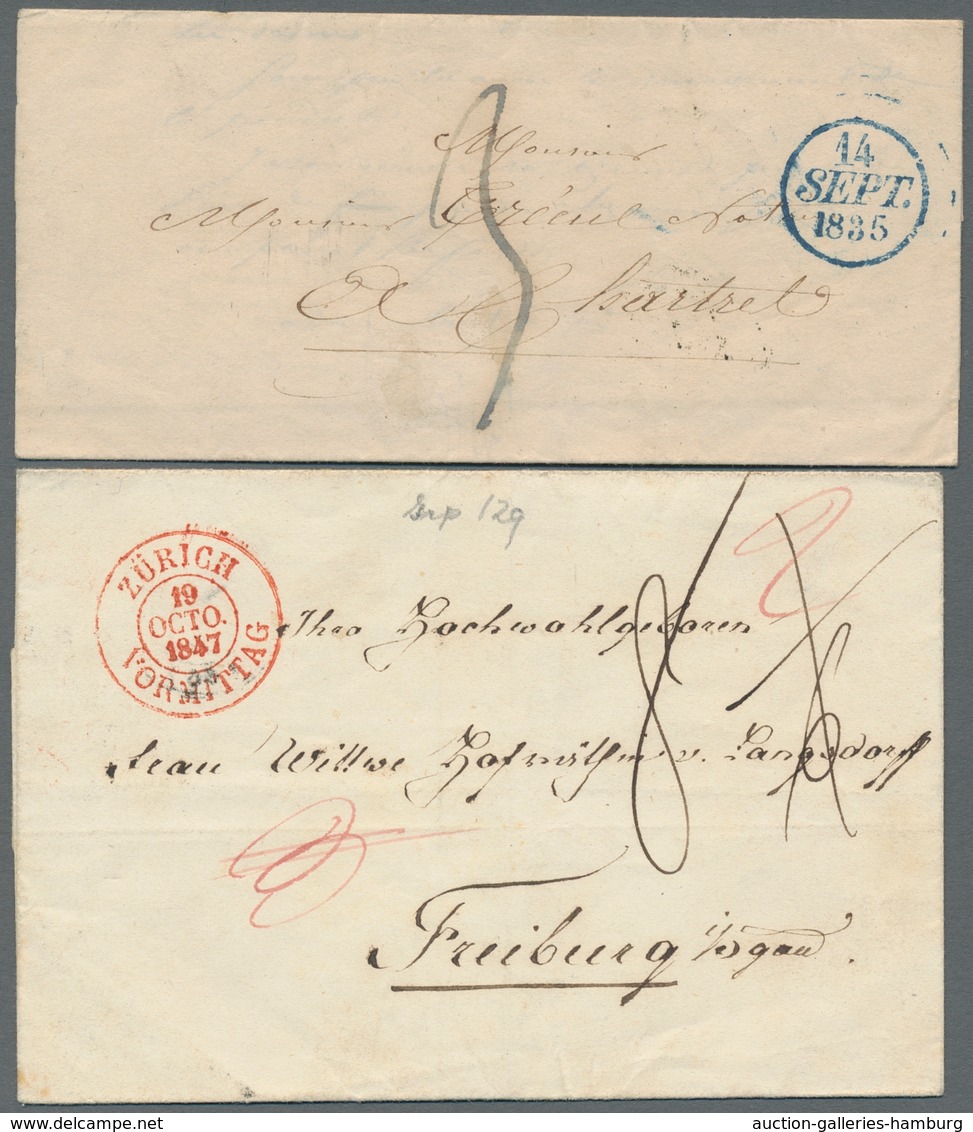 Schweiz - Vorphilatelie: 1835-1863, Partie Von 23 Vorphila- Bzw. Markenlosen Briefen Von Diversen Or - ...-1845 Precursores