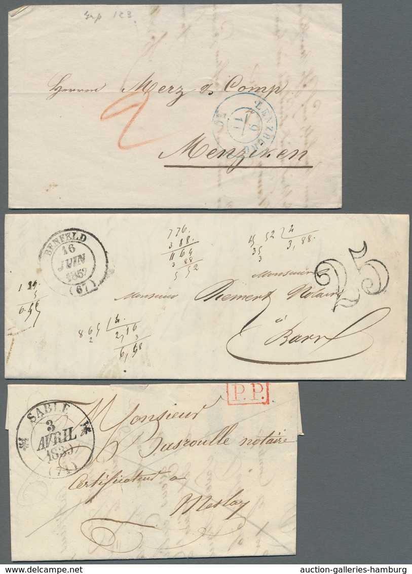 Schweiz - Vorphilatelie: 1835-1863, Partie Von 23 Vorphila- Bzw. Markenlosen Briefen Von Diversen Or - ...-1845 Precursores