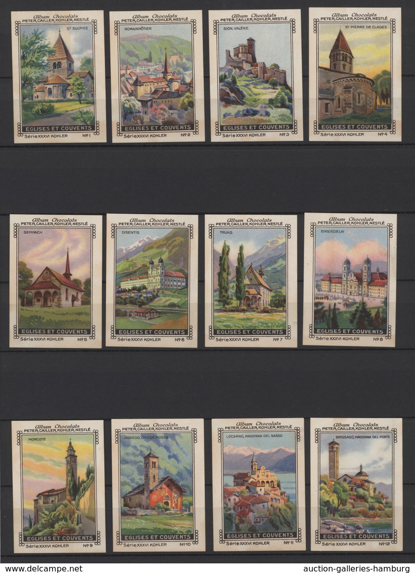 Schweiz: 1920-60 Ca., Steckbuch Mit über 140 Alten Vignetten, Nestle, Schokolade, Folklore, Trachten - Used Stamps
