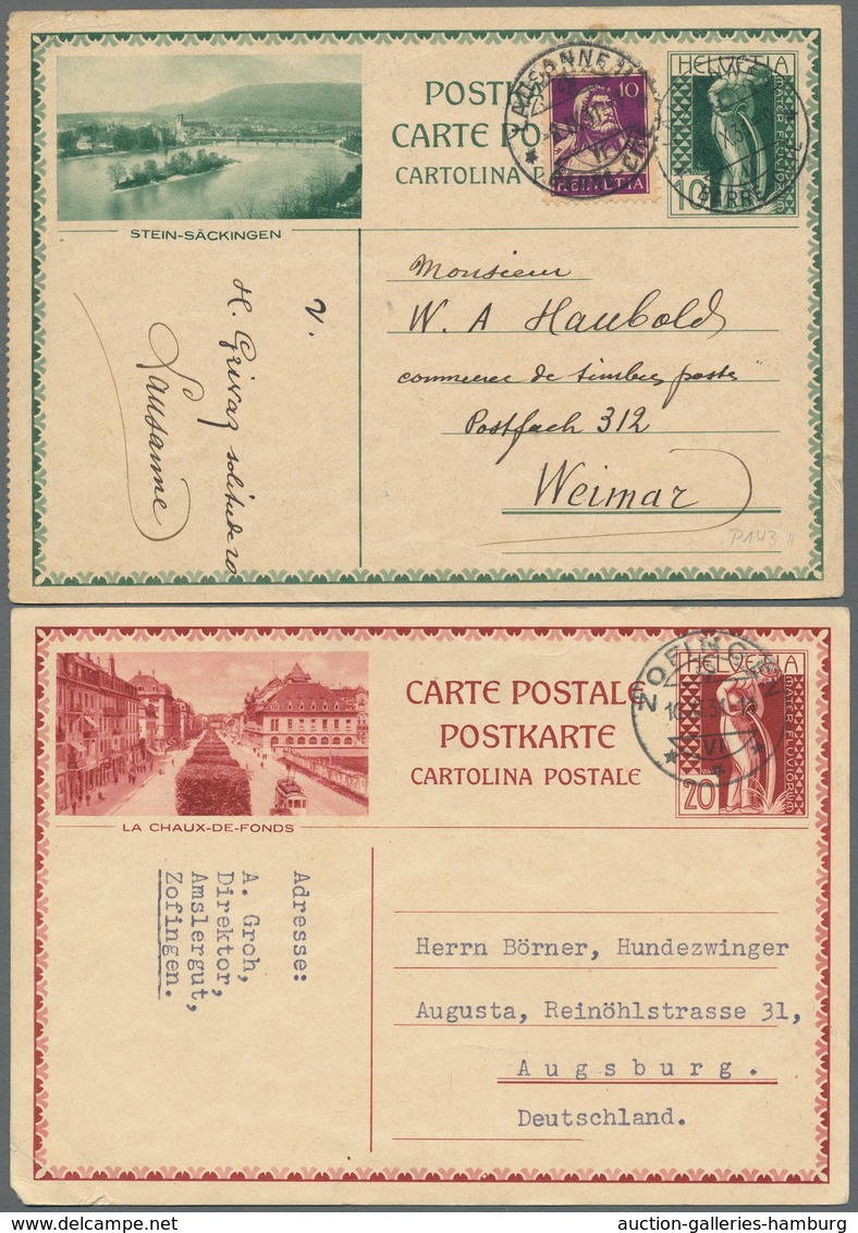 Schweiz - Ganzsachen: 1923-1964, Spezialisierte Sammlung Von Etwa 250 Gebrauchten Und Ungebrauchten - Enteros Postales