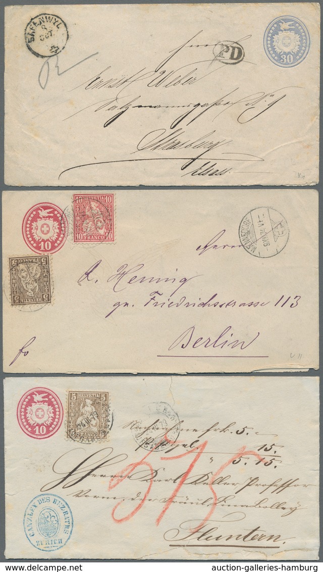Schweiz - Ganzsachen: 1867-2003, Sammlung Von über 60 Gebrauchten Und Ungebrauchten Ganzsachenumschl - Enteros Postales