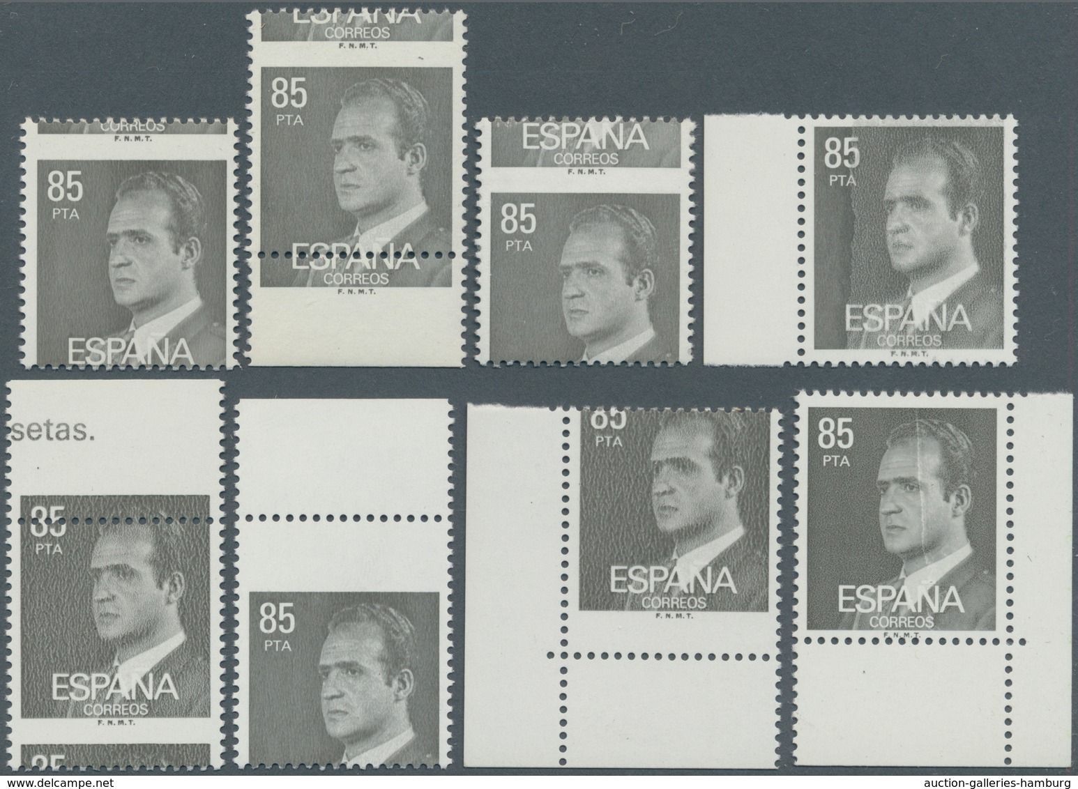 Spanien: 1981, King Juan Carlos I. 85pta. Grey In A Lot With About 300 Stamps All With ERRORS In Pri - Briefe U. Dokumente