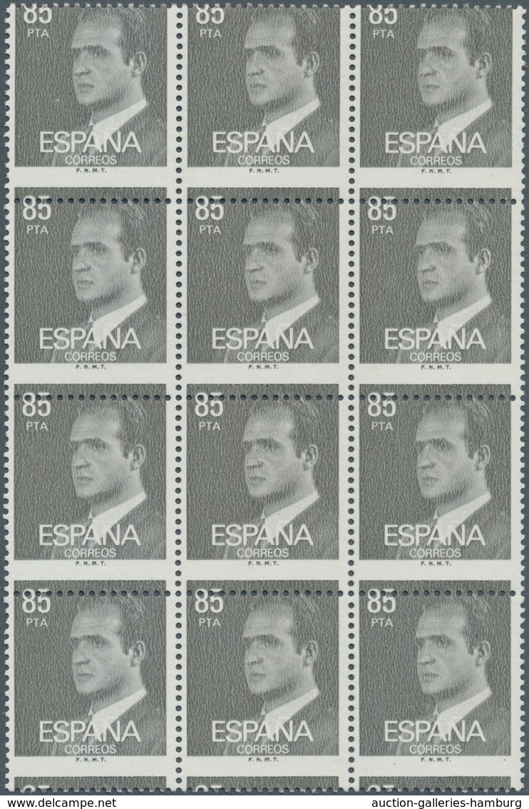 Spanien: 1981, King Juan Carlos I. 85pta. Grey In A Lot With About 300 Stamps All With ERRORS In Pri - Cartas & Documentos