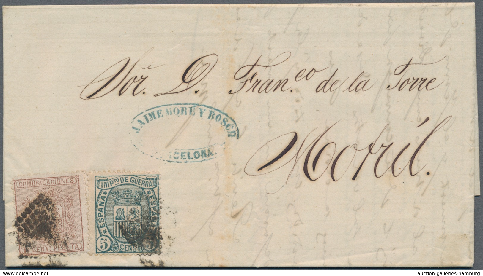 Spanien: 1857/1875, 37 Domestic Letters, All Franked And In Clean Condition. - Covers & Documents