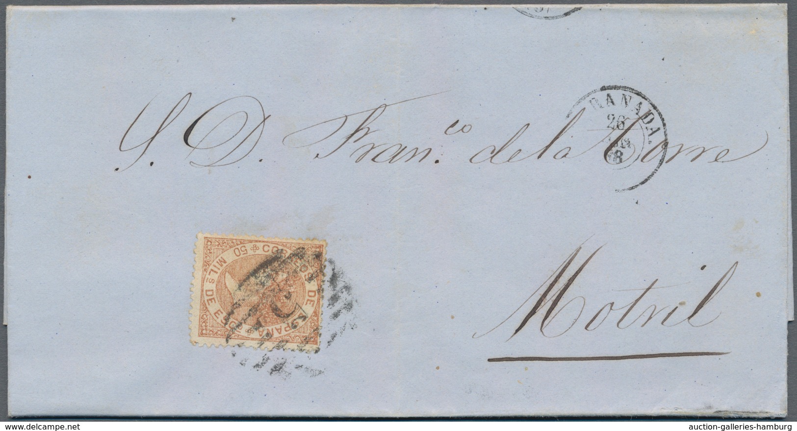 Spanien: 1857/1875, 37 Domestic Letters, All Franked And In Clean Condition. - Covers & Documents