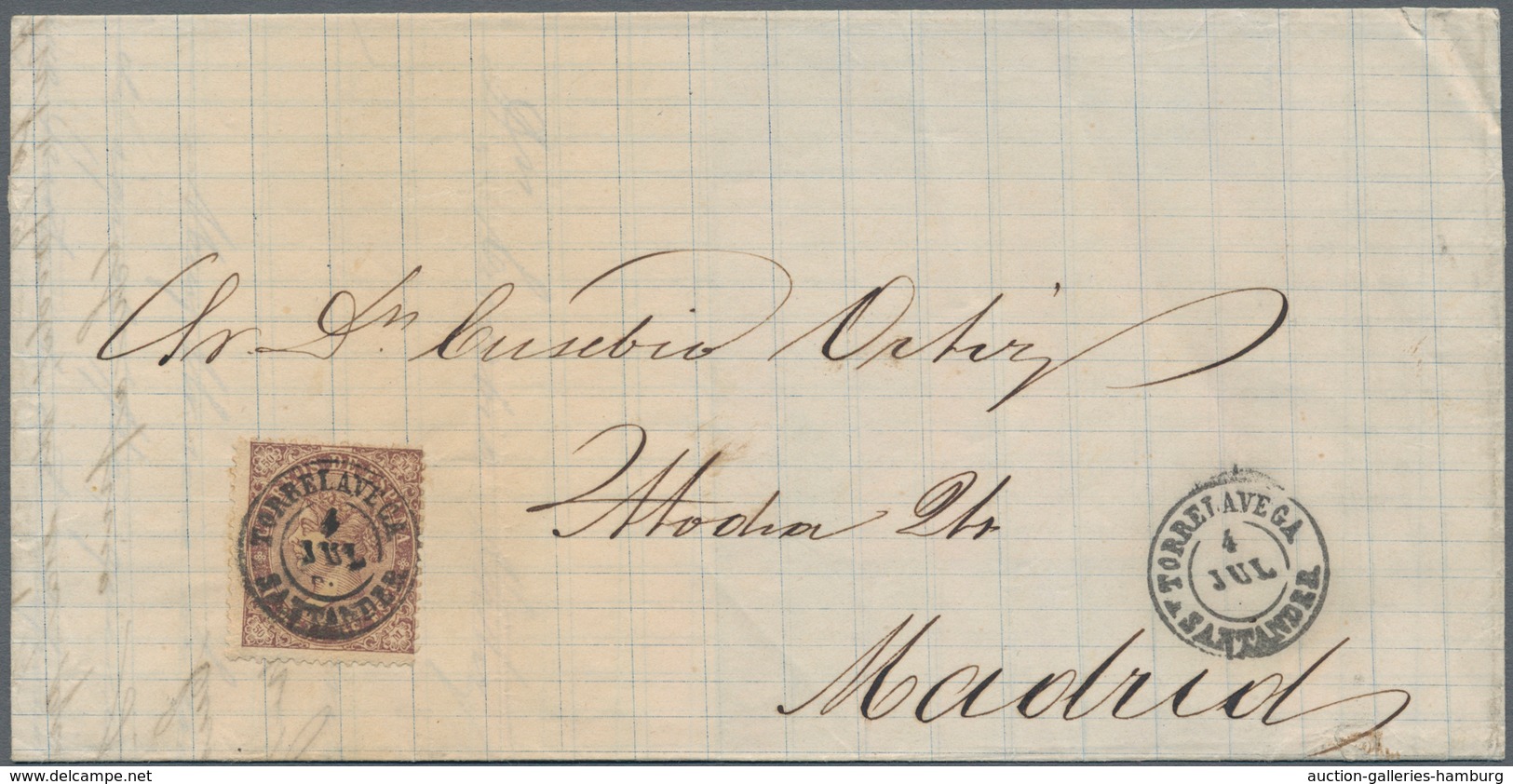 Spanien: 1857/1872, 24 Domestic Letters, All Franked And In Clean Condition. - Brieven En Documenten